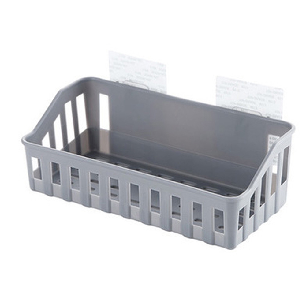 Kitchen Bathroom Wall Storage Shelf Hanging Rack Corner Basket Holder Organizer Hanging Plastic Free Punch Box Storage Hanger: A