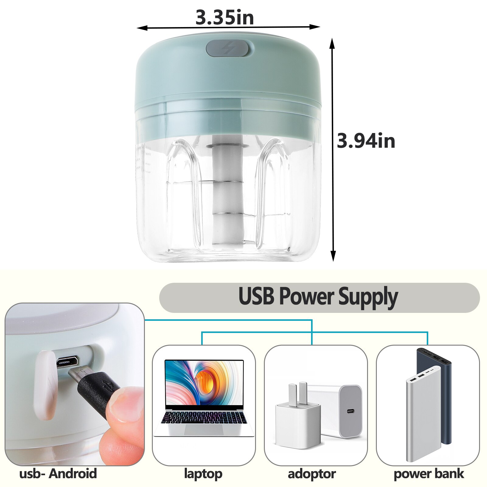 Portable Mini Electric Food Chopper Fruit Vegetables Tools USB Meat Crusher Meat Grinder Chopper Garlic Cutter Garlic Masher