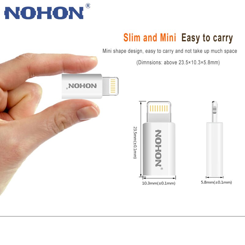 NOHON 8pin USB Adapter To Micro USB Charger For iPhone 8 7 6 6S Plus 5S 5C 5 iPad Mini Air iPod Quick Charge Data Sync Connector