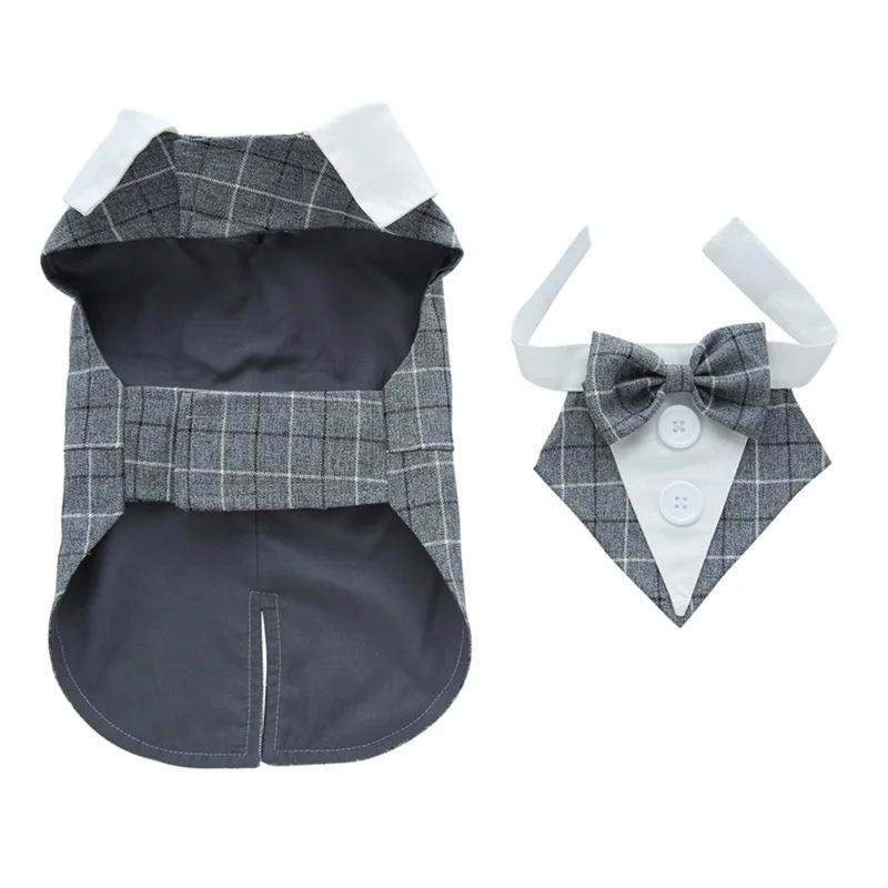 Disfraz de mascota masculino de lujo para perros pequeños, traje de frac para cachorros de , vestido para Chihuahua, mascotas malaltesas, ropa de boda: L / Azul