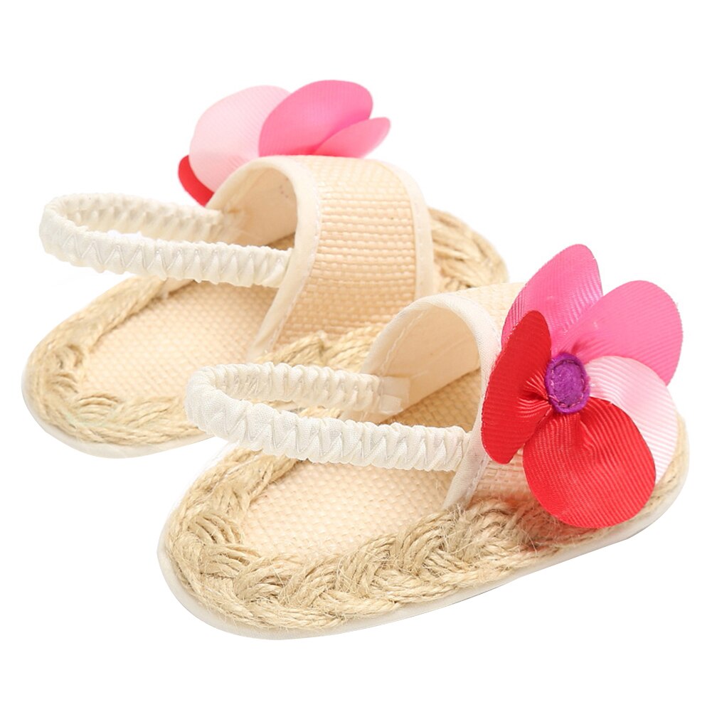 Summer Newborn Infant Baby Girls Flower Straw Sandals Summer Toddler Baby Girls Shoes Beach Shoes