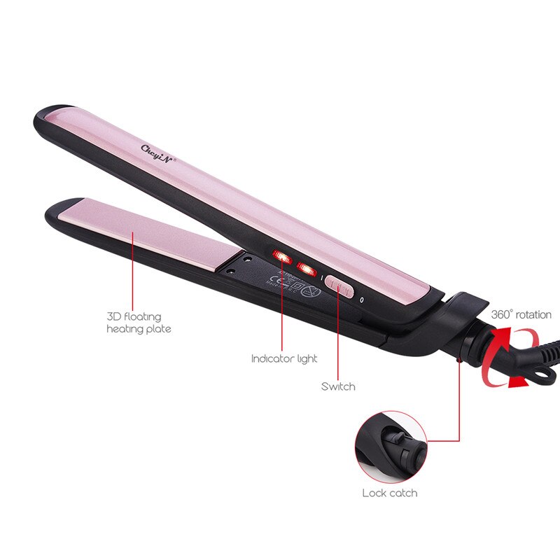 CkeyiN Hair Straightener Tourmaline Ceramic Hair Curling Iron Curler Hair Flat Iron Negative Ion Salon Styling Tool