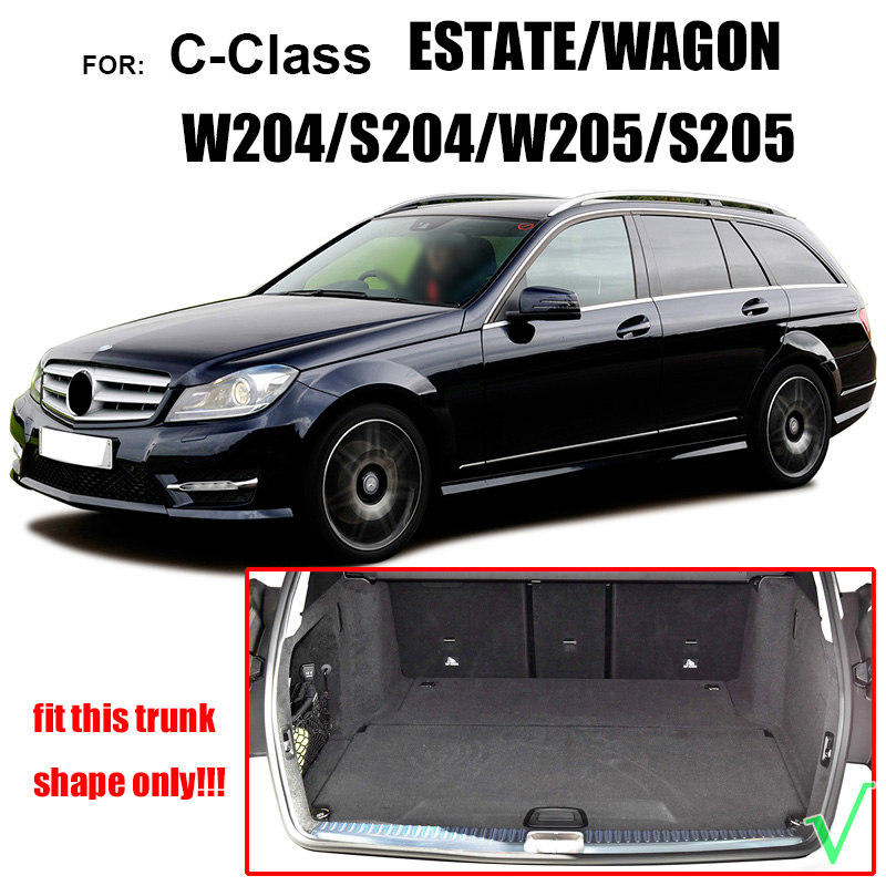 For Mercedes BENZ C-Class W204 W205 S205 S204 Estate Wagon Rear Cargo Boot Tray Liner Trunk Floor Mat Carpet Mud Kick