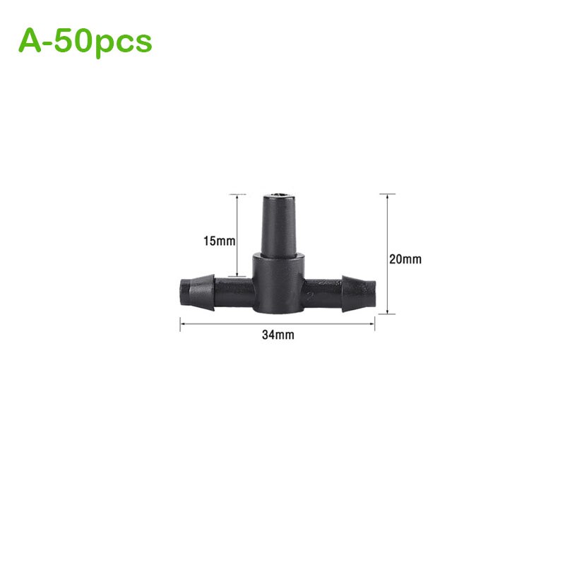 50pcs Garden Irrigation Connectors Barbed Single Double Tee Elbow Drip Arrow Cross Coupling Watering Fitting For 4/7mm Hose: A