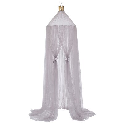 Mosquitera de verano para niños y niñas, cama redonda romántica, cubierta de cama, dosel para guardería: Gris