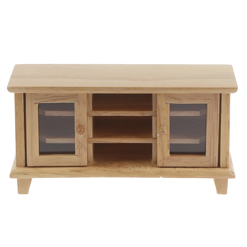 Handcrafted 1/12 Scale Dollhouse Miniatures TV Cabinet Stand Table Wooden Toys Furniture Dolls House