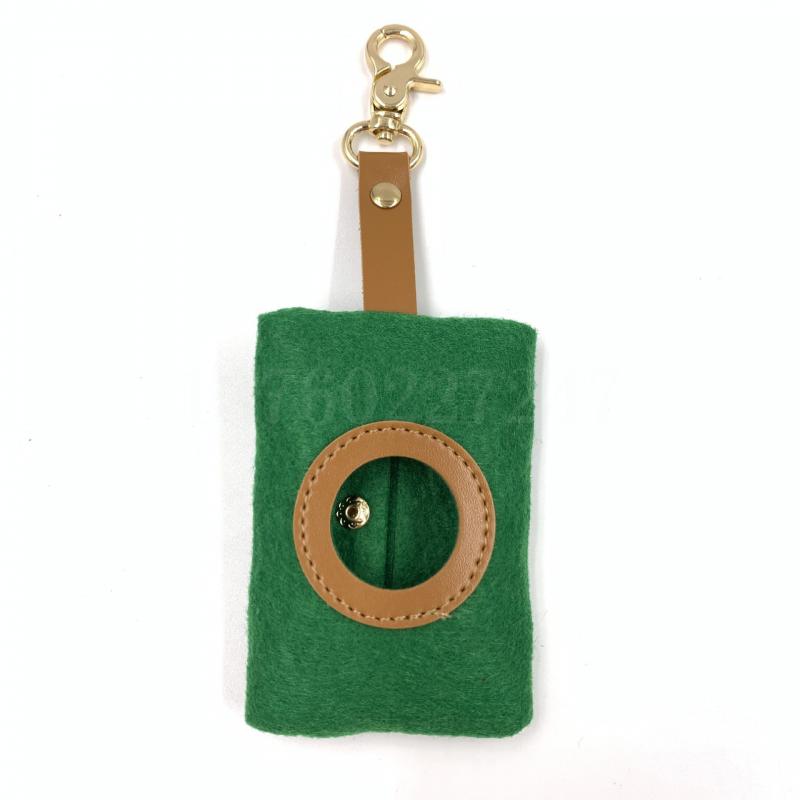 Outdoor Dog Toilet Bag Trash Bag Holder Dog Poop Bag Holder Felt Bag Pet Trash Bag Keychain Felt Toilet: 01