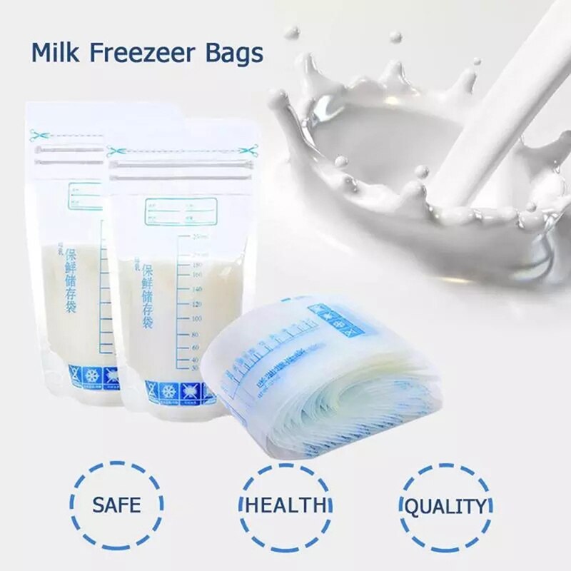30 sacos de alimentação selados portáteis descartáveis do armazenamento do leite materno do bebê dos pces 250ml