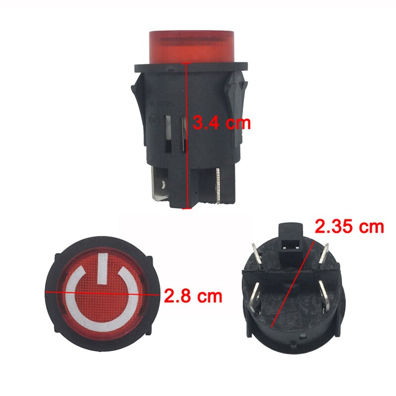 Interruptor de botón de coche eléctrico para niños, interruptor de encendido, alta velocidad/baja velocidad, manual/rc y interruptor de autoreinicio para coche de bebé