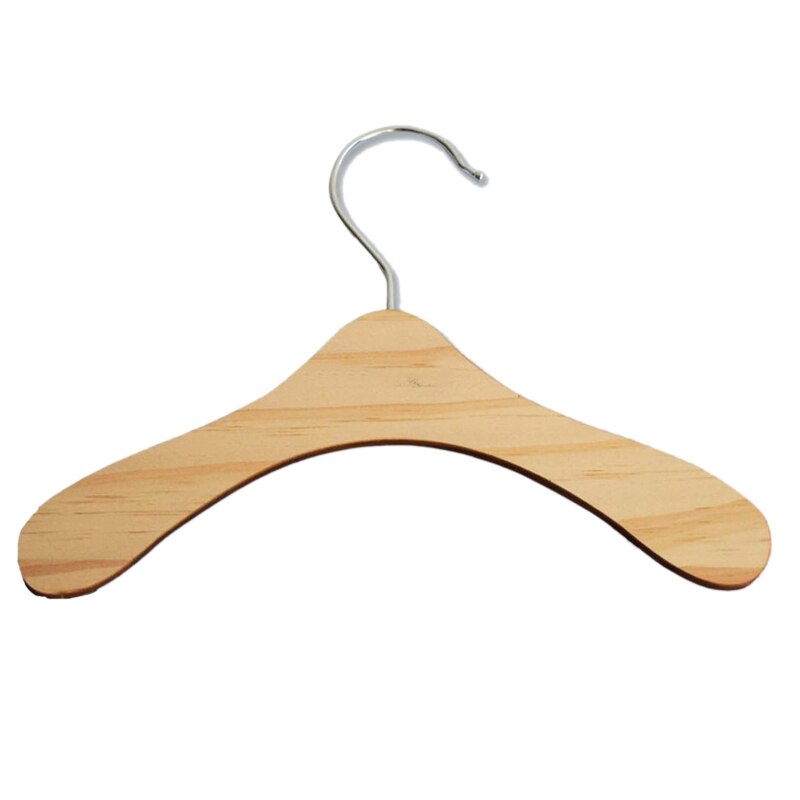 10Pcs Practical Non-Slip Wooden Dolls Clothes Hangers Coat Dress Jacket Organization Shelf Doll Accessories: 12