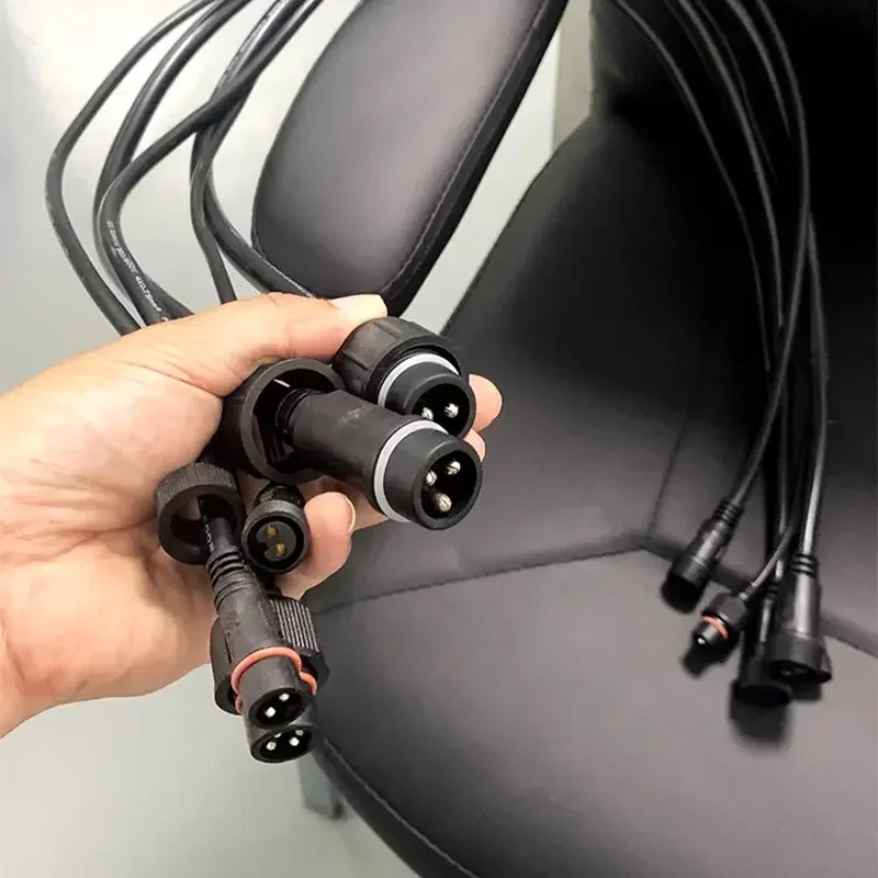 Cable de extensión impermeable de 2 pines macho a hembra 0,3/0,5/0,75/1,0/1,5/2,5 enchufe cuadrado conector LED para exteriores cable de alimentación de lámpara de 10M