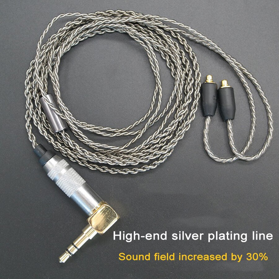 Upgrade diy mmcx  se215 ohrhörer stereo bass hifi kopfhörer ohrhörer ouyad stecker silberplattierung kabel für shure  se425 se535 se846