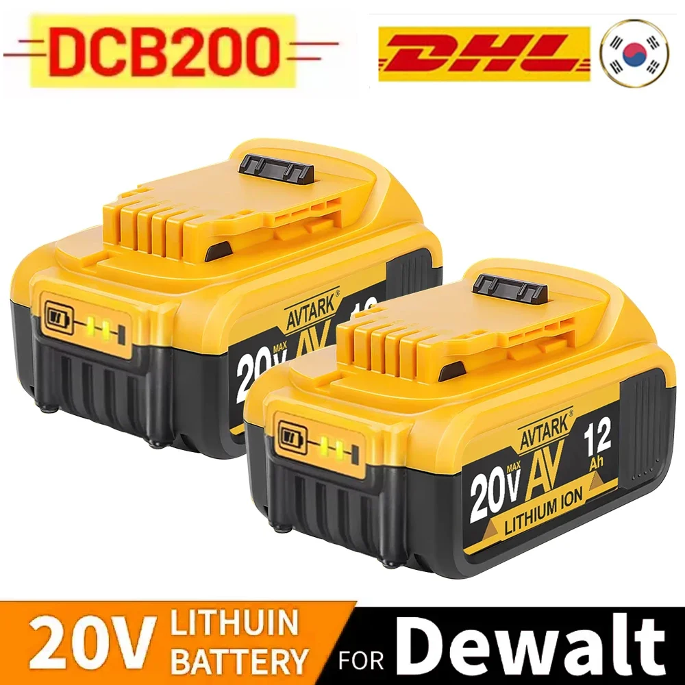 100% Original 12000mAh 20V for Dewalt Power Tool Battery DCB206 20V 12.0Ah Battery DCB206 20V Battery DCB205 DCB200 DCB204-2: PURPLE