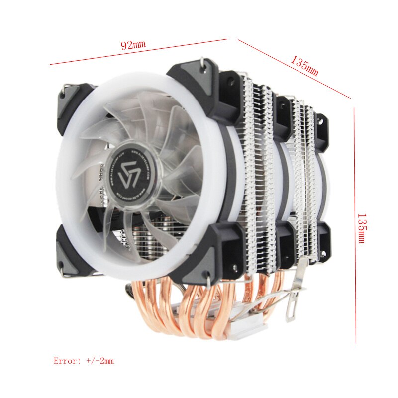 ALSEYE ST-90 CPU Refroidisseur 6 caloducs avec RGB Ventilateur 4pin PWM 90mm CPU Ventilateur pour Ordinateur LGA775/ 115x/1366 AM2/AM3/AM4