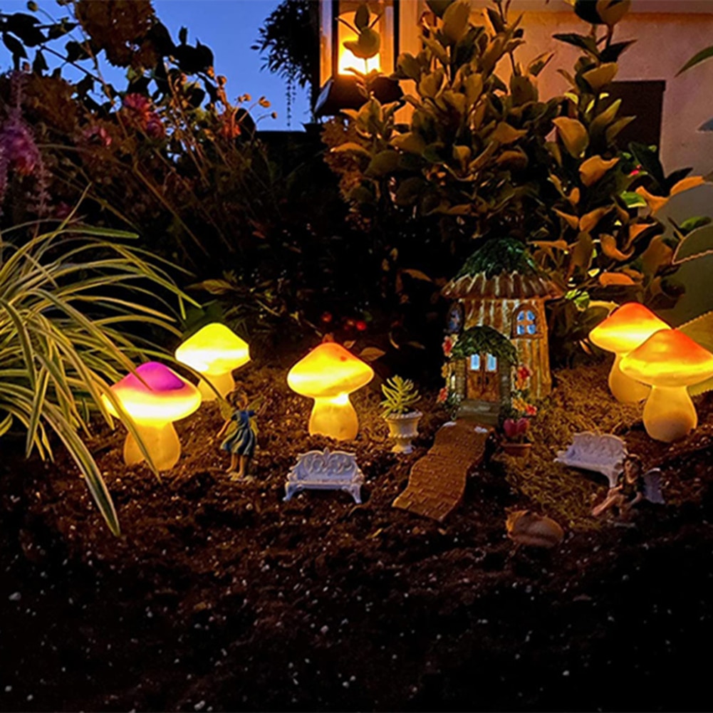 Waterproof Cute Mushroom Shape Solar Lights Pathway LED Landscape Yard Lamp LED Spot Light Garden Path Landscape Lights