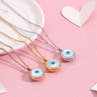 BabyGirl Ketting Blue Eye Opal Ronde Hanger Ketting Collier Party Trendy Kettingen Ketting Vrouwelijke Party