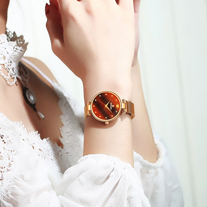 Belønning ur kvinder multifarve spejl ure quartz ure dame rustfrit stål vandtæt armbåndsur simpelt pige ur
