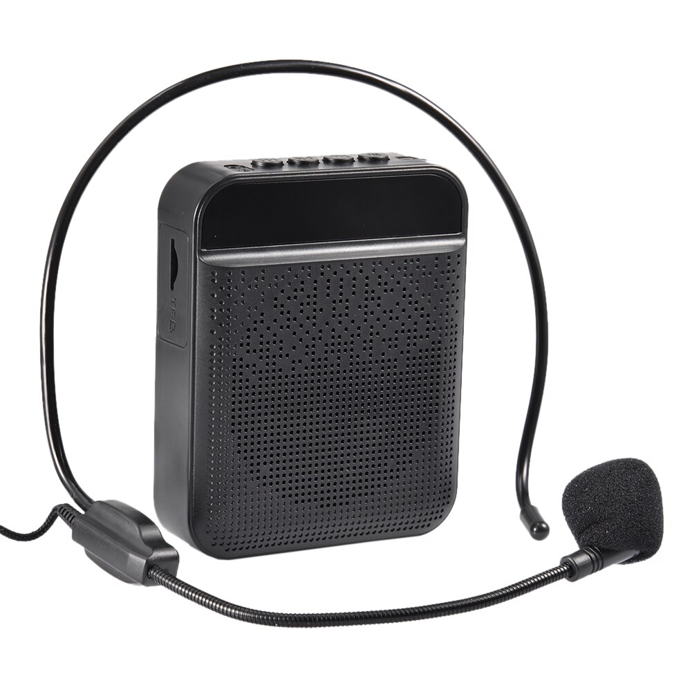 Portable Voice Amplifier with Mic Headphone Personal Microphone Speaker for Teachers Tour Guides Trainers: Black