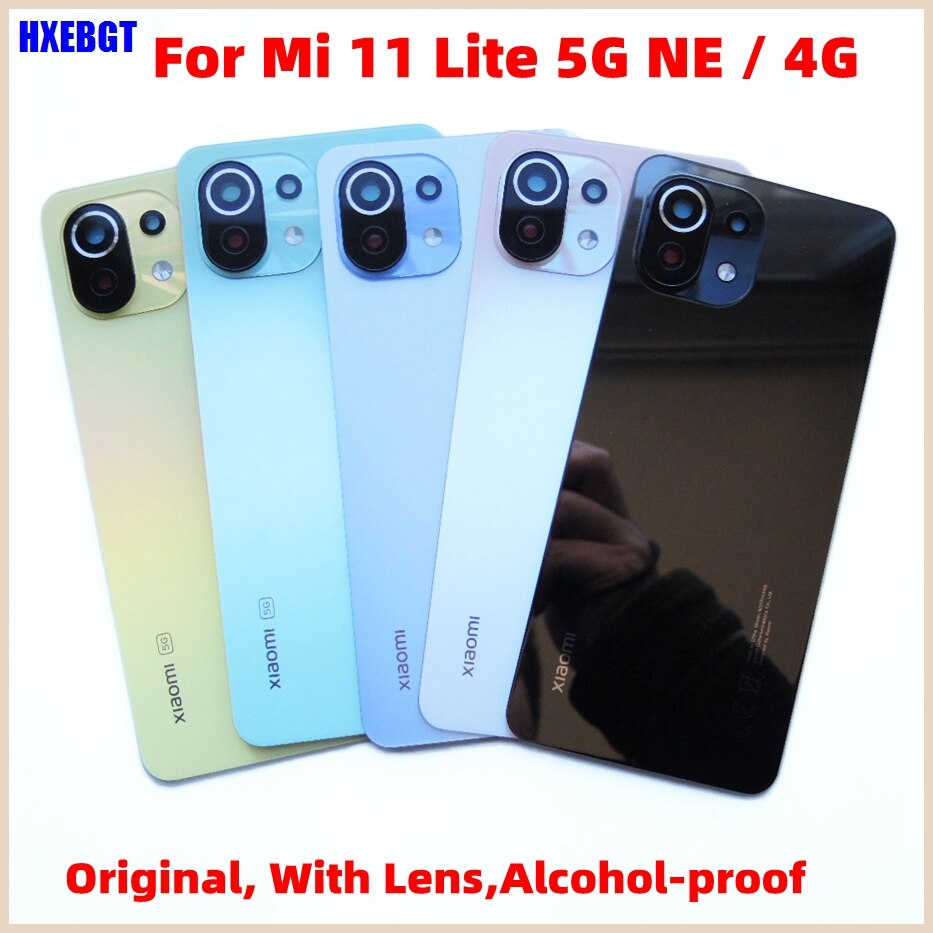 Original för xiaomi  mi 11 lite 5g ne baklucka  mi11 lite med kamera glas lins bakre batteri glasdörr hölje fodral delar