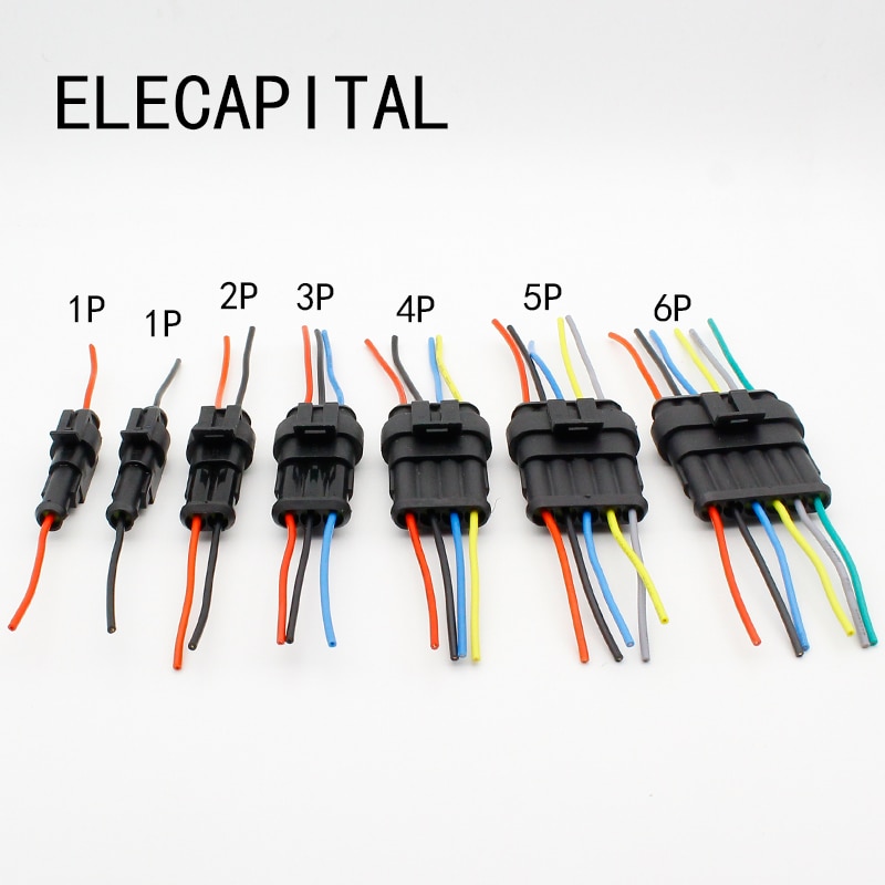 Conector automático 1 2 3 4 5 6 maneira 1p 2p 3p 4p 5p conector automático macho & fêmea conector elétrico impermeável com cabo