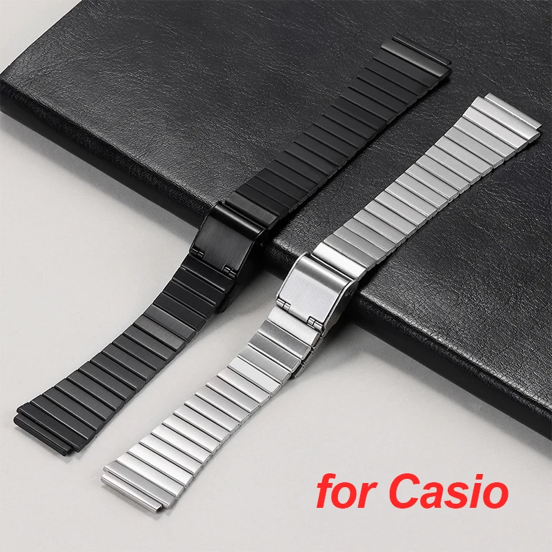 18 mm Edelstahlarmband für Casio F84 F105/108/A158/168 AE1200/1300 SGW400 F91W Vintage Metallarmband Hochwertiges Armband
