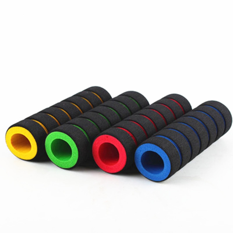 Puños de espuma de silicona para manillar de bicicleta, accesorio para bici de montaña, de alta densidad, ultraligero, antideslizante: random color 1pair