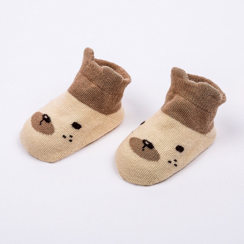 6 Paren/partij 0 Tot 2 Jaar Baby Sokken Lente Zomer Leuke Cartoon Low Cut Sokken Voor Pasgeborenen Baby Jongen Meisje anti-Slip Katoenen Sokken: Brown 6 Pairs / 0-12M