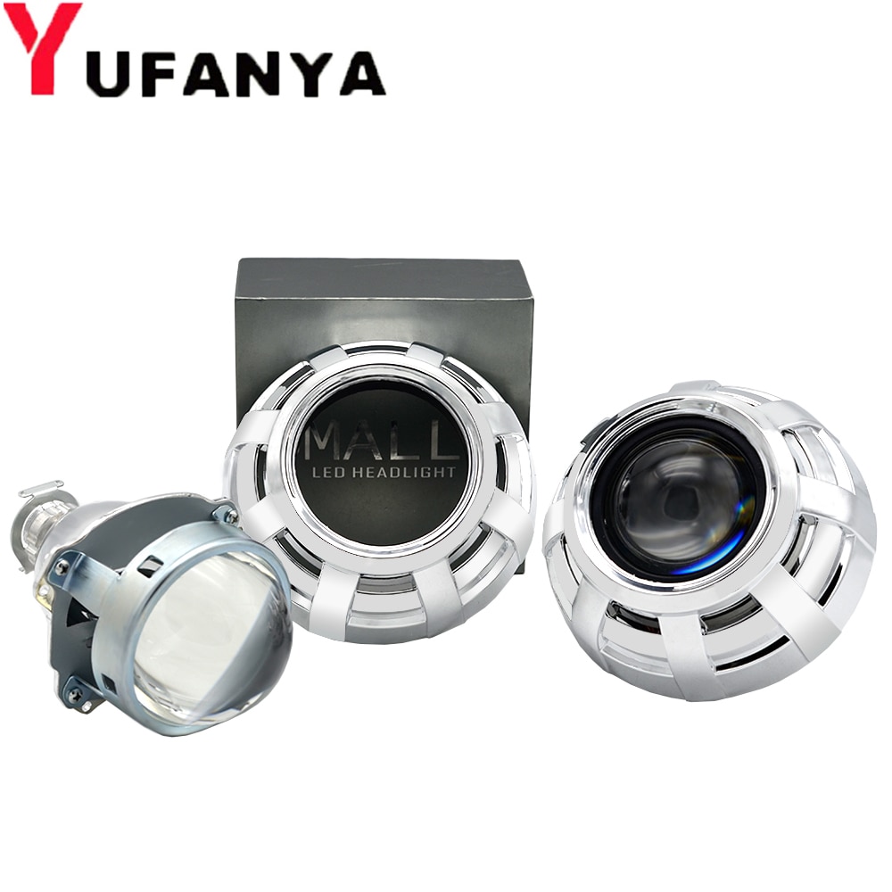 Car Bi xenon Projector Lens 3.0 Inch Full Metal Holder Shrouds Mask Use H1 Bulbs For H4 H7 Car Motorcycle Headlight Hid Retrofit