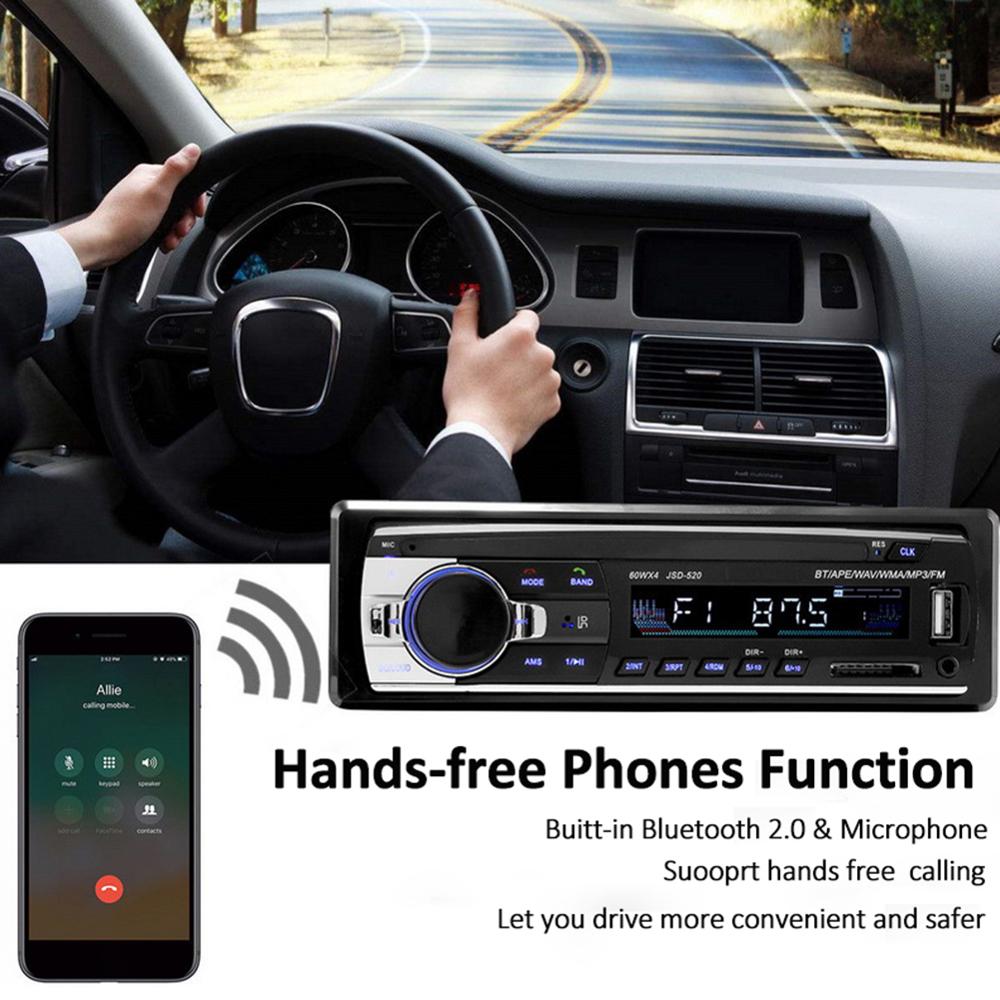 12V 60W Car in Dash Player LCD-VA Screen Music MP3 Player for Car Home Stereo Receiver USB AUX Inputs Bluetooth FM Radio Player