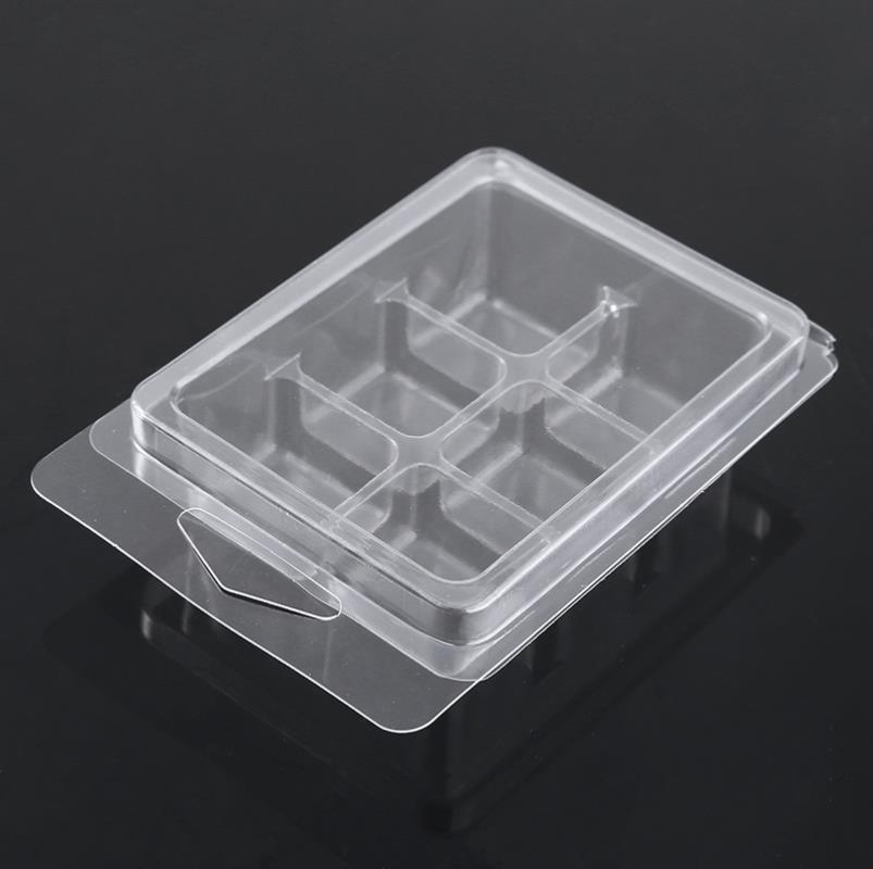 20 Stks/set Clear Pet Wax Melt Mallen 6 Mobiele Plastic Clamshell Verpakking Mallen Containers Voor Wax Zeep Melt Blokjes Maken smaakloos