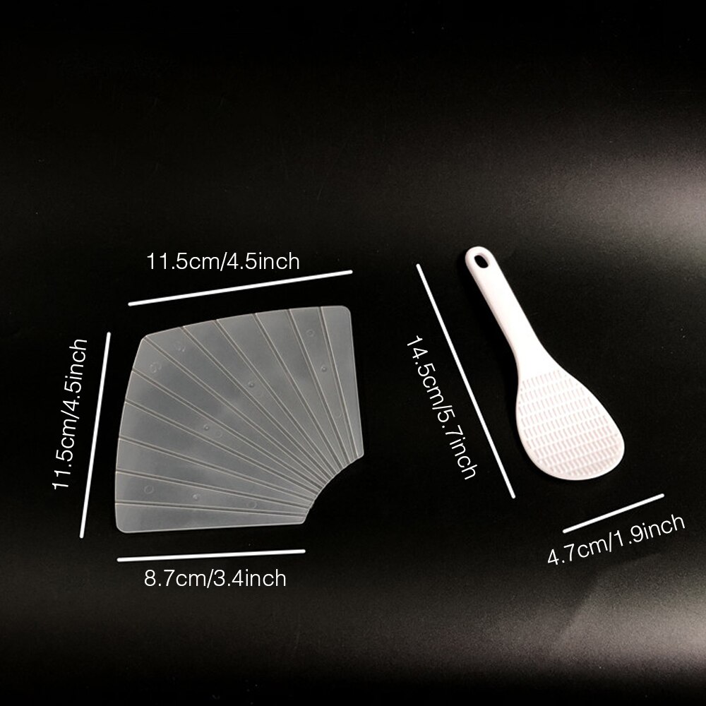 1Set Sushi Tools Two Hand Roll Temaki Sushi Molds Moulds DIY Sushi Maker Onigiri Bento Rice Ball Maker With Rice Paddle H