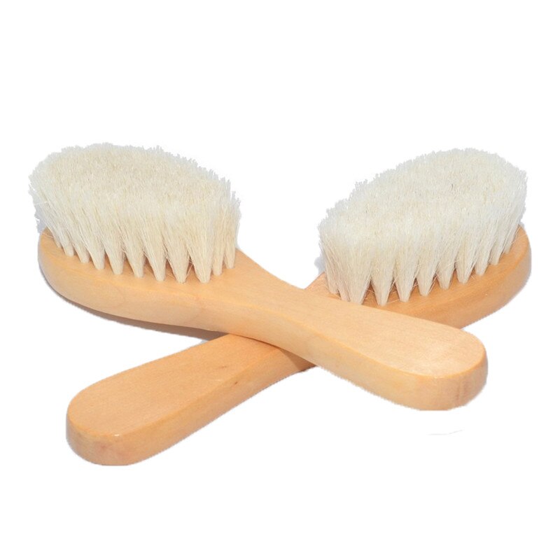 Newborn Brush Baby Natural Wool Baby Brush Comb Brush Care Hairbrush Newborn Hair Brush Infant Comb Head Massager