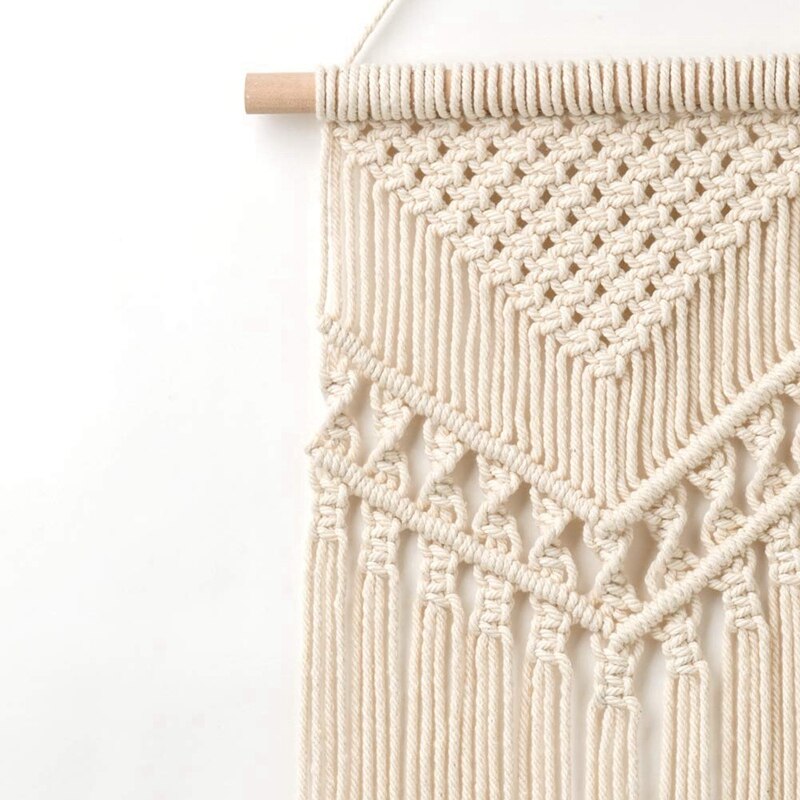 2 Pcs Macrame Wall Hanging Small Woven Tapestry Wall Art Decor,Boho Chic Home Decor Apartment Dorm Room Party Decoration