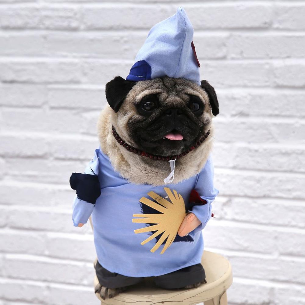 1 conjunto trajes do cão de estimação gato cão cosplay terno halloween natal uniforme roupas filhote cachorro chapéu e colar roupa festa vestir-se