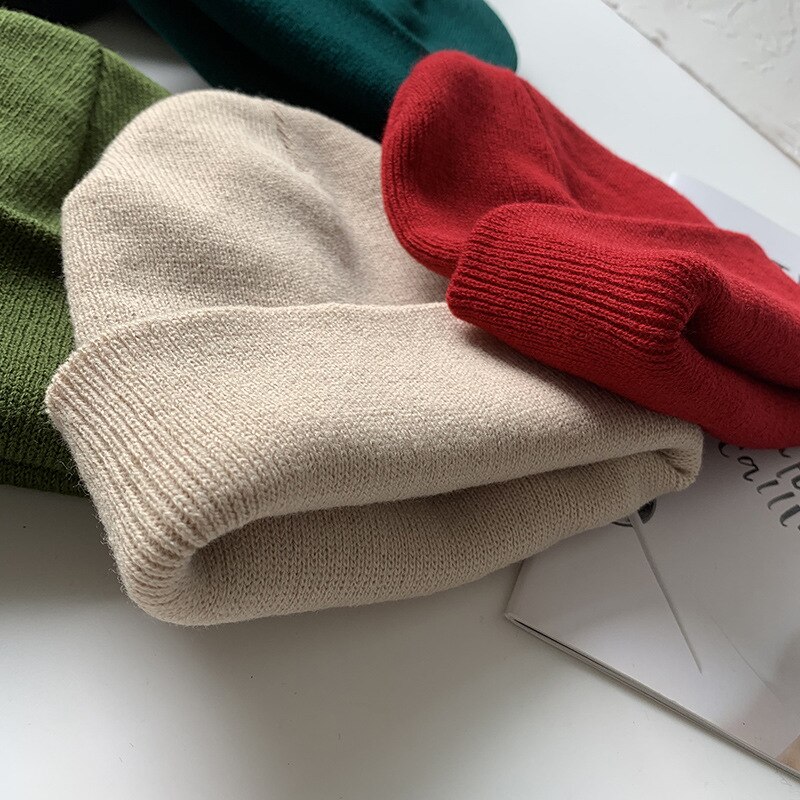 Stickad mössa för barn 1-8 år barn-vinter-varm mössa bebis pojkar huva barn muts bebis mössa шапка зимняя детская: Beige