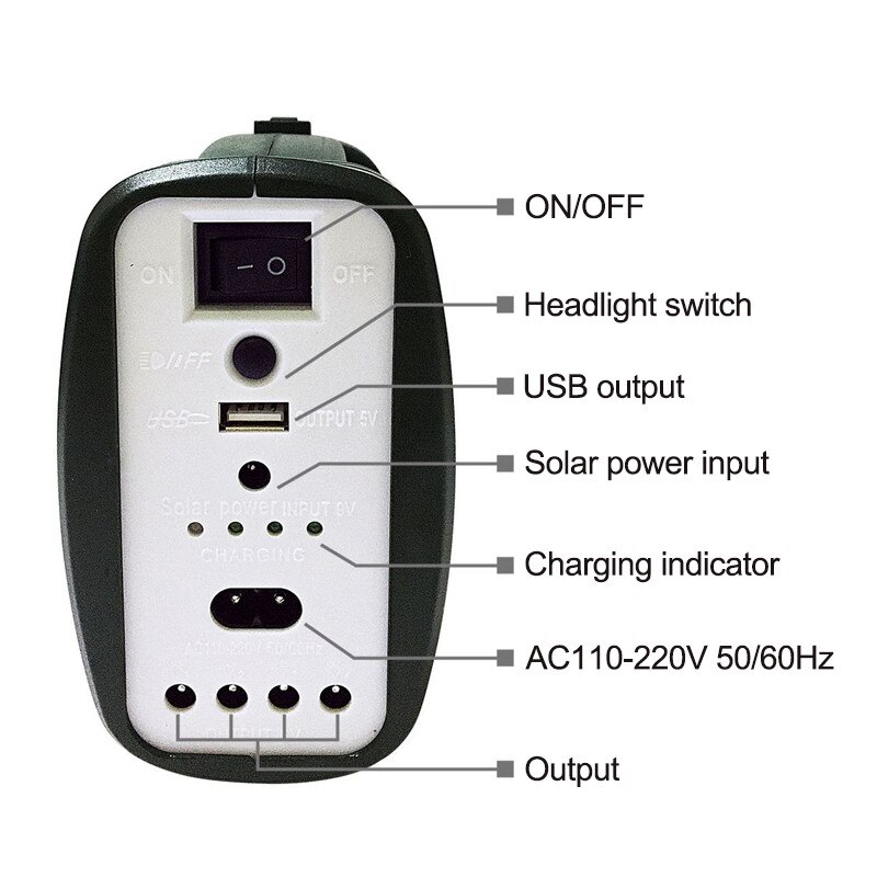 4000mAh Solar Power Generator 3 LED Bulbs Home System Solar Power Panel Storage Generators Durable USB Charger Emergency Light