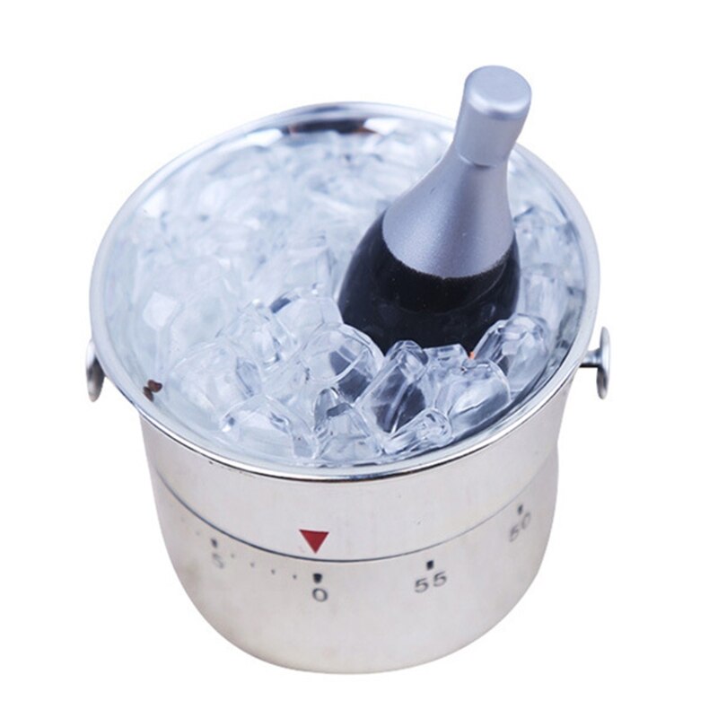 Household Bucket Shaped Kitchen Timer Kitchen Bell Plastic Mechanical Wind-Up Timer Time Reminder for Kitchen Supplies