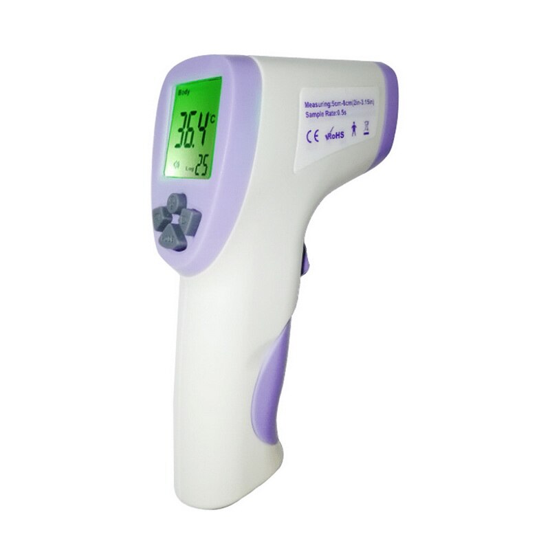 TM-T1601 LCD Infrared Thermometer Non-contact Digital Pyrometer Temperature Point 32~42.9℃: White purple