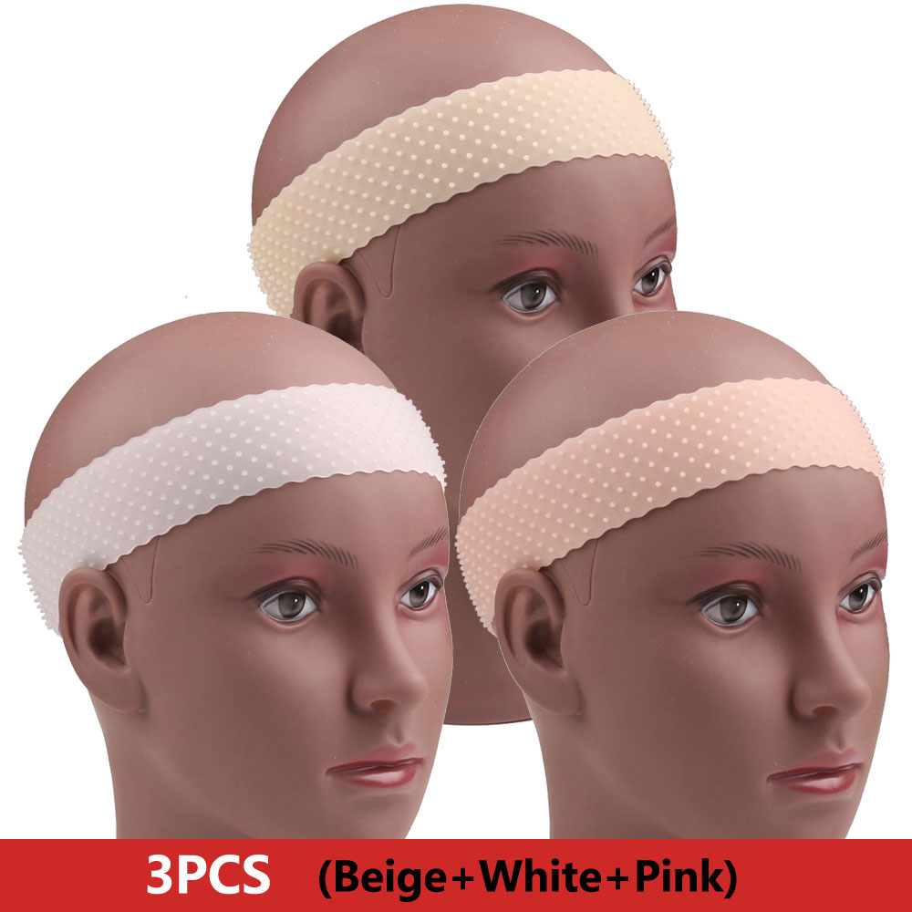 Transparent Silikon Stirnband Non Slip Elastische Weiche Perücke Grip Band Einstellbar Frauen Haar Band für Fix Perücken Silikon Band: 3pc style2