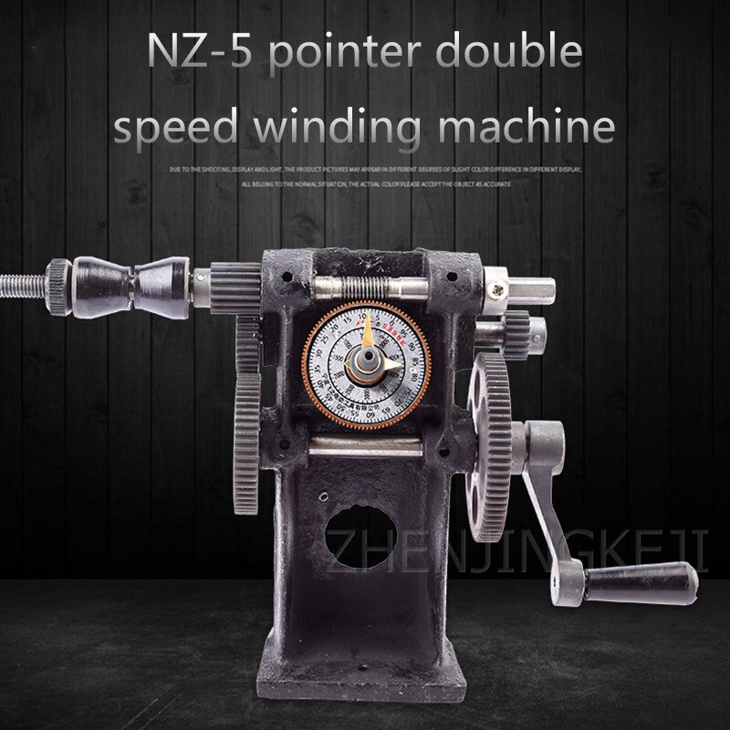 220V Manual Coil Winding Machine Hand Crank Electronic Count Two Speed Winding Machine Home Pointer Cast Iron Winding Tools NZ-5