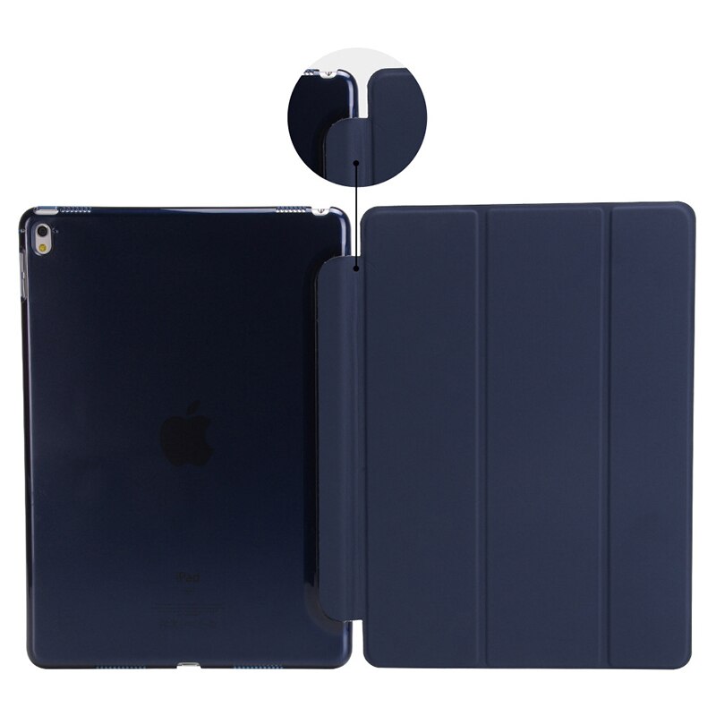 For iPad 9.7 Case Magnetic Pu Leather Stand Smart Cover for iPad 5 6 Air 1 2 5th 6th Generation With Stylus Pen+Film: Slim9.7-Deep Blue