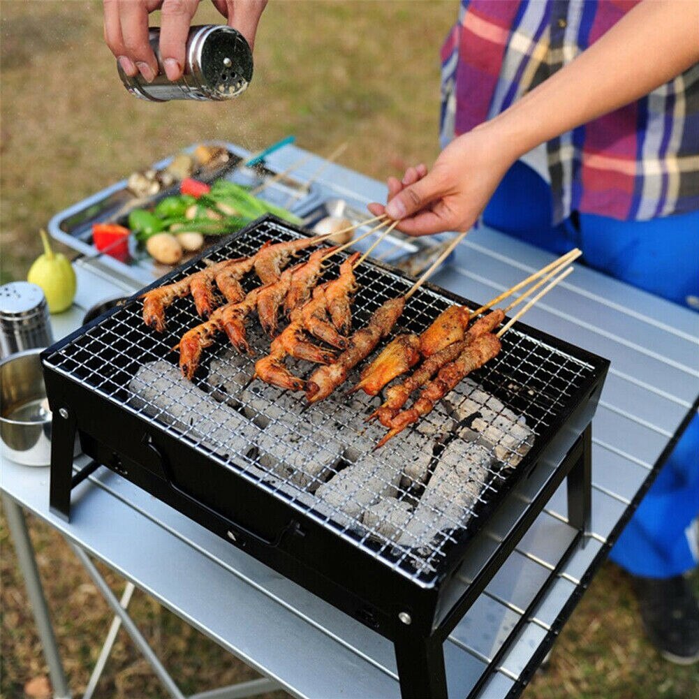 Outdoor Foldable BBQ Charcoal Grill Portable Barbecue Camping Hibachi Picnic Set