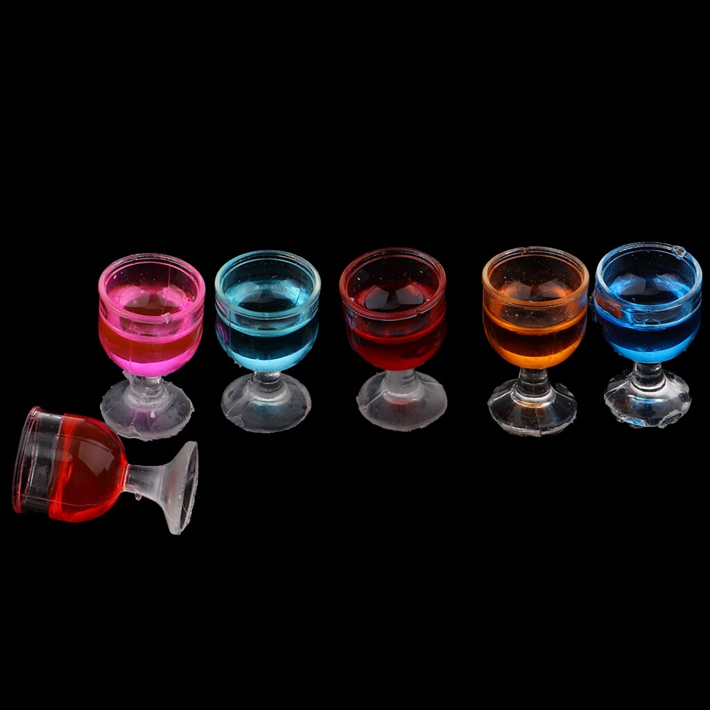 6 Pieces Miniatuur Cocktail Bril Party Keuken Drankjes Bar Items Voor 1/12