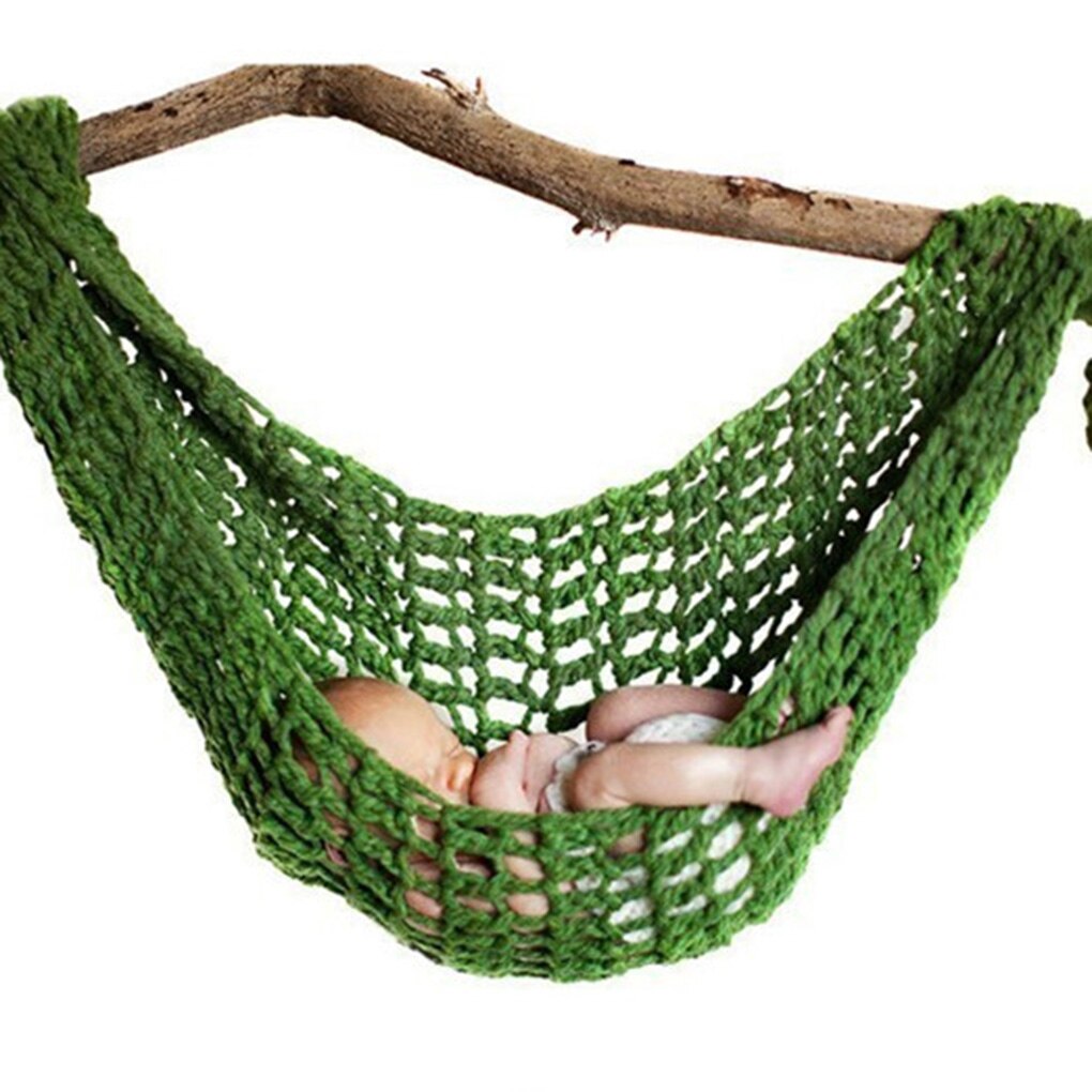 Newborn Hammock Baby Photography Props Infant Hanging Cocoon Photo Shooting Knitted Hanging Bed