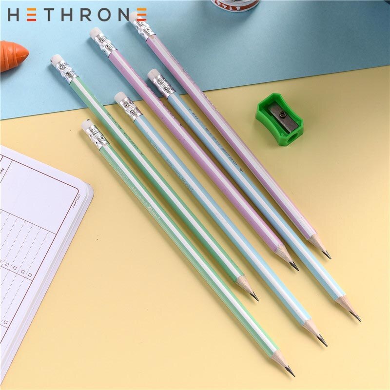 Hedrone-lápices para el colegio de madera, LÁPICES PARA escribir y dibujar, lápices simples de grafito, artículos escolares, 12 Uds.