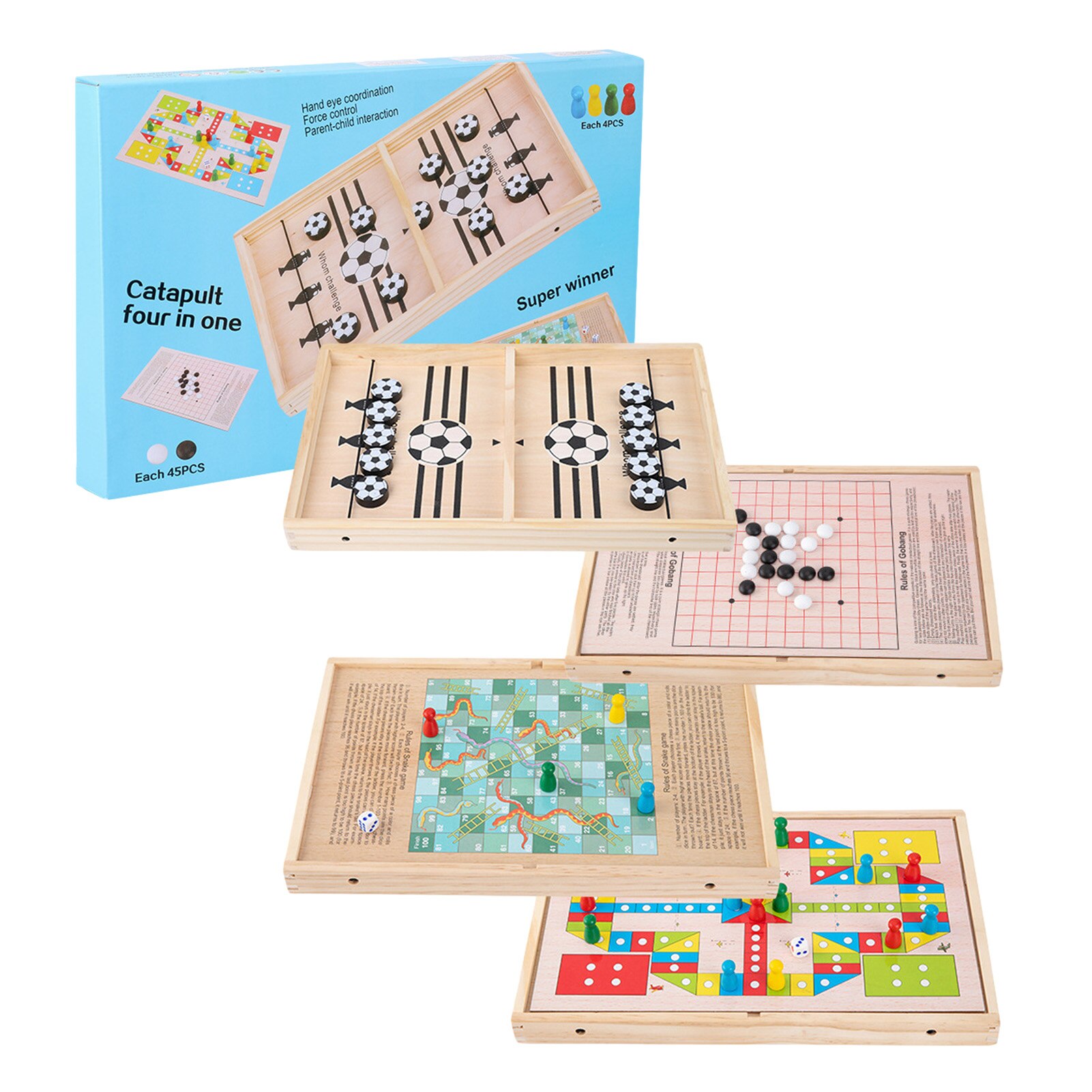 Snelle Sling Puck Bordspel Houten Fun 2-Speler Ouder-kind Speelgoed Brain Training Party Game puzzel Speelgoed: Default Title