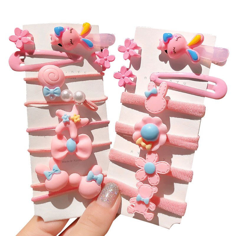40 ou 50 pçs elástico corda anel hairband crianças doces cor de cabelo banda rabo de cavalo titular