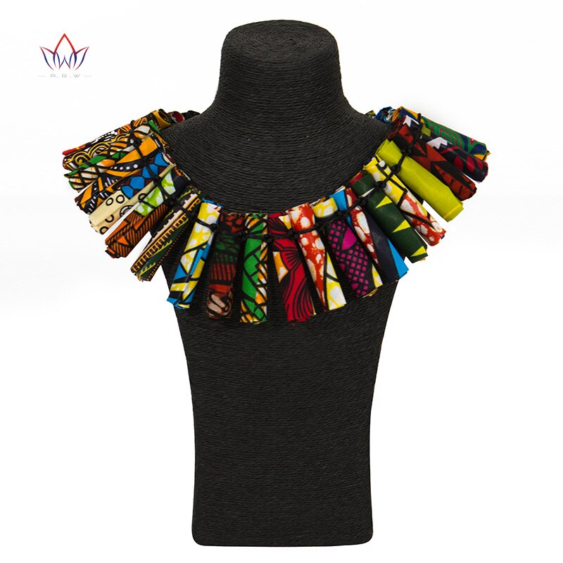 Unieke Afrikaanse Vrouwen Sieraden Pure Handgemaakte Statement Ketting Afrika Gedrukt Wax Stof Accessoires Kettingen WYA30