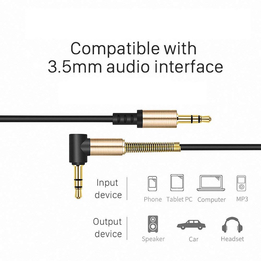 3.5mm aux kabel lyd stereo hann til hann 90 grader rett vinkel 3.5mm høyttaler universell aux lydledning til bil mobiltelefon
