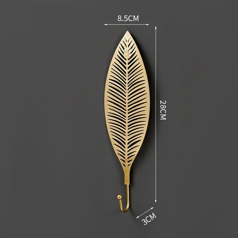 Gold Leaf Shape Hanging hooks Punch-Free Wall Hanger Hanging Storage Rack For Towel Cloth Self Adhesive Household Organizer: E